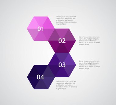 4 adım, seçenek, parça ya da süreç içeren bilgi şablonu.
