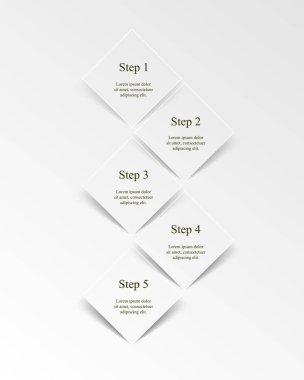 Adım adım yeşil iş sunumu veya 5 seçenek veya parçalı bilgi grafiği.