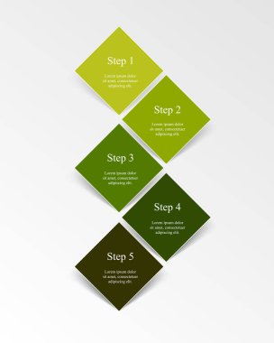 5 adım, seçenek, parça ya da süreç içeren bilgi şablonu.