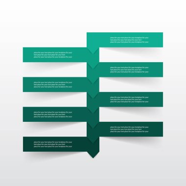 8 adım, seçenek, parça veya süreçle adım adım bilgi şablonu.