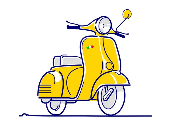 Vespa Italian Motorcycle Yellow Vespa — Stock Vector
