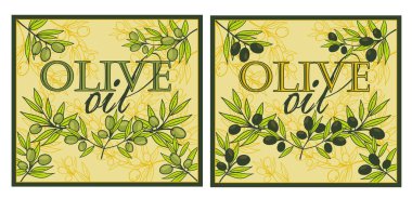 Yaprakları ve dalları olan zeytin çizimleri. vektör illüstrasyonu