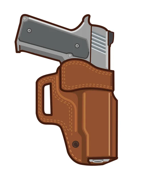 Gun Holstered Gun — Stock Vector