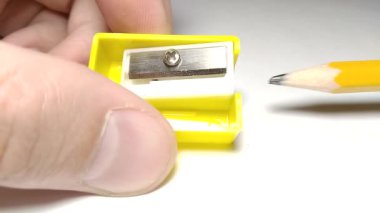 pencil sharpening close up view