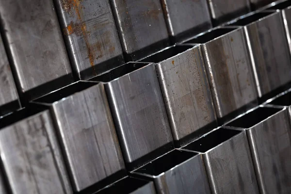 Nşaat Malzemeleri Kaynak Işleri Için Kare Çelik Tüpler Profili Veya — Stok fotoğraf