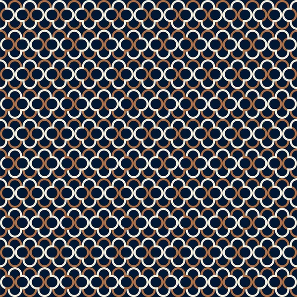 Abstract Geometric Pattern Background Quatrefoil Shapes Texture Blue Gold Seamless — Vector de stock