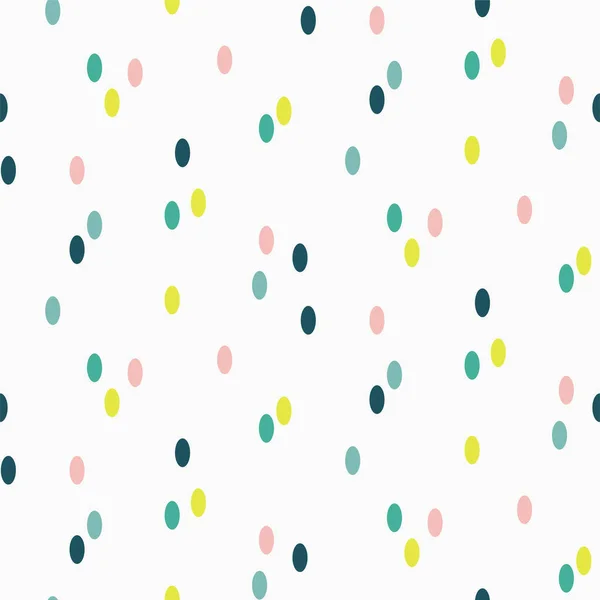Coloré Abstrait Confettis Ovales Points Fond Motif Sans Couture — Image vectorielle