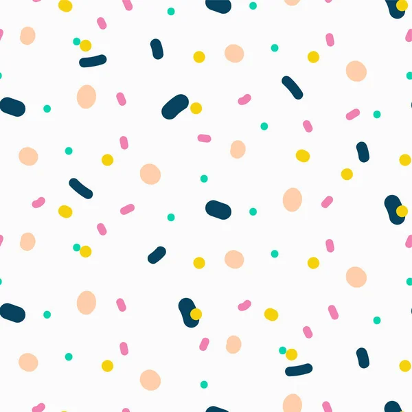 Kleurrijke Abstracte Confetti Chaotische Stippen Naadloze Patroon Achtergrond — Stockvector