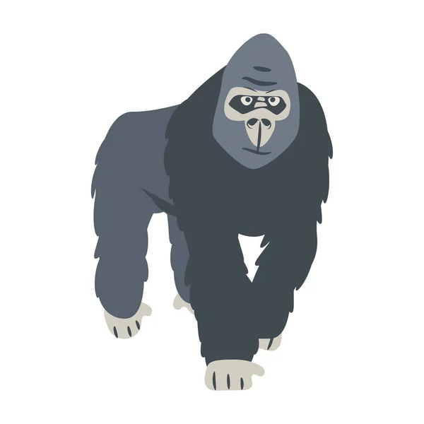 Grote Gorilla Cartoon Witte Achtergrond Orangutan Aap Clipart — Stockvector
