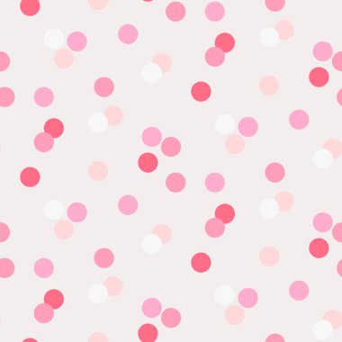 Doğum günü partisi karnaval pembe konfeti desenli arka plan. Romantik duvar kâğıdı paketliyorum. Vektör illüstrasyonu