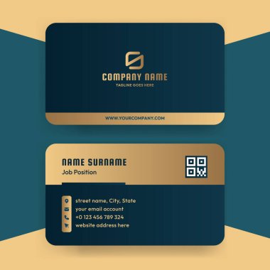 Gradient golden luxury business card template clipart