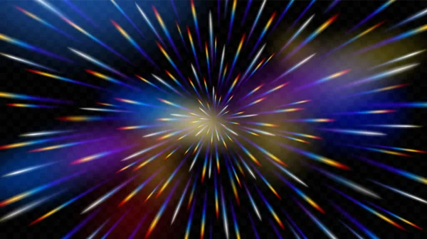 Абстрактные Радиальные Лучи Прозрачном Фоне Скорость Света Варп Скорость Гиперпространство — стоковый вектор