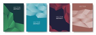 Renkli Vektör Kapakları. Çokgen çizgiler. Soyut Düz Çizim.