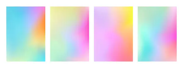 Conjunto Diseños Cubierta Malla Degradado Colorido Pastel Colors Ilustración Abstracta Gráficos vectoriales