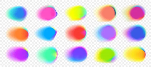 Conjunto Elementos Gráficos Malla Gradiente Sobre Fondo Transparente Vibrante Acuarela Gráficos vectoriales
