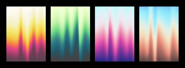 Renkli Dalgalı Gradyan Ağ Kapağı Tasarımları. Şeffaflık Olmayan Soyut Vektör İllüstrasyonu.