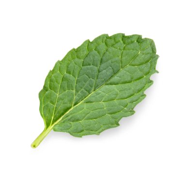 Nane şekeri beyaz arka planda izole edilmiş. Naneli kırpma yolu.