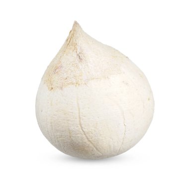 Beyaz arka planda hindistan cevizi izotopu. Hindistan cevizi kırpma yolu.                               