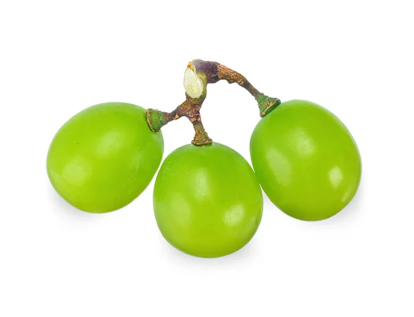Zielone Winogrona Izolowane Białym Tle Ścieżka Obcinania Winogron — Zdjęcie stockowe