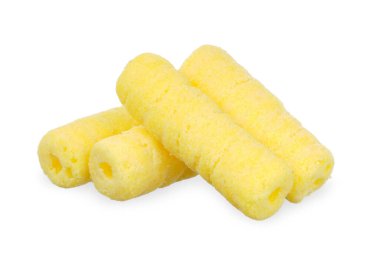 Beyaz arka planda izole edilmiş mısır çerezi. çerez kırpma yolu.