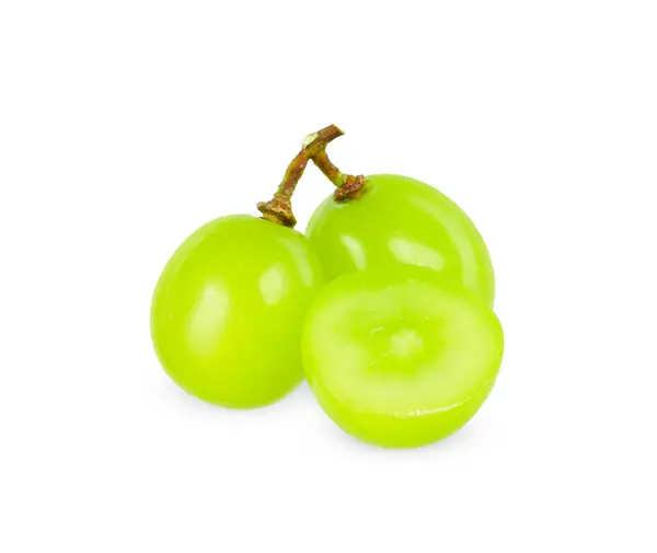Zielone Winogrona Izolowane Białym Tle Ścieżka Obcinania Winogron Obrazy Stockowe bez tantiem