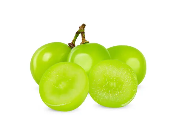 Zielone Winogrona Izolowane Białym Tle Ścieżka Obcinania Winogron Obrazy Stockowe bez tantiem