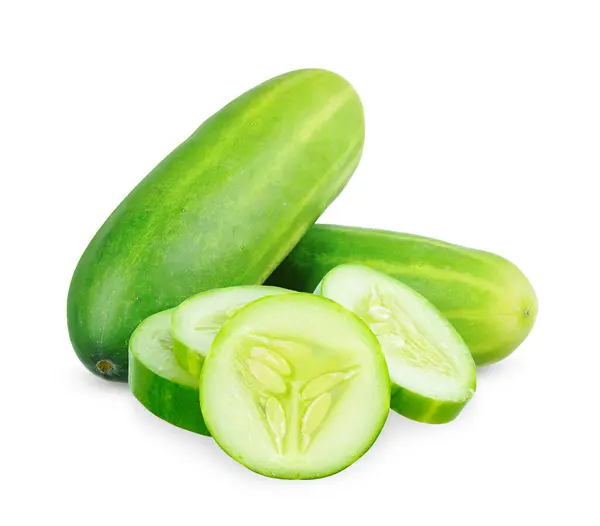 Cucumber Sliced Isolated Transparent Background Cucumber Clipping Path Stock Image