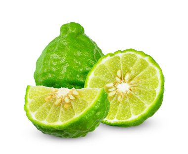 Bergamot beyaz arka planda izole edildi. bergamot kırpma yolu