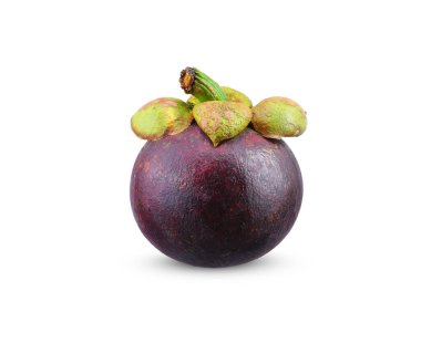Mangosteen beyaz arka planda izole edildi. Mangosteen kırpma yolu