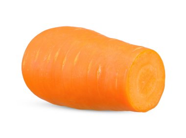 Beyaz arka planda izole edilmiş havuç sebzesi. Havuç kesme yolu                               
