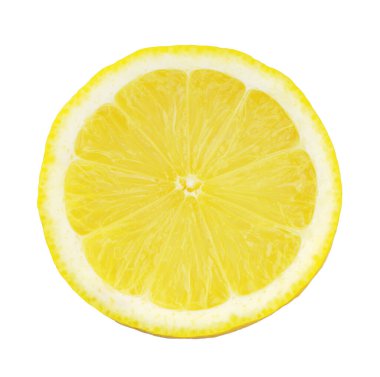 Beyaz arka planda yarım limon meyvesi. limon kırpma yolu