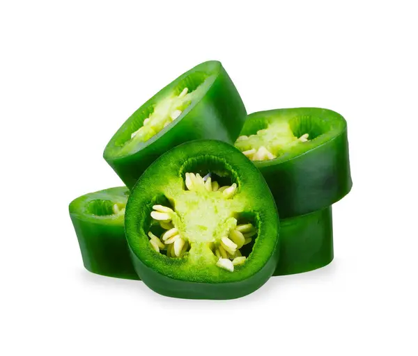 stock image jalapeno peppers isolated on white background. Green chili pepper with clipping path