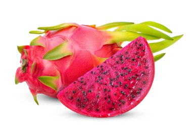 Ejderha meyvesi beyaz arka planda izole. ejderha meyve kırpma yolu.