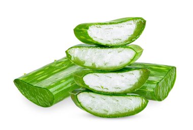 Aloe vera 'yı beyaz arkaplanda ayır. aloe vera kırpma yolu