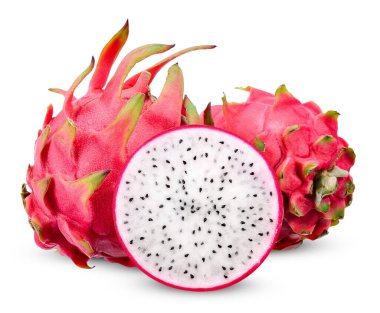 Ejderha meyvesi beyaz arka planda izole. ejderha meyve kırpma yolu.