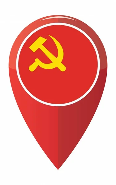Πολύχρωμος Comunism Χάρτη Εφαρμογή Pin Σημείο Ετικέτα Σύμβολο — Φωτογραφία Αρχείου