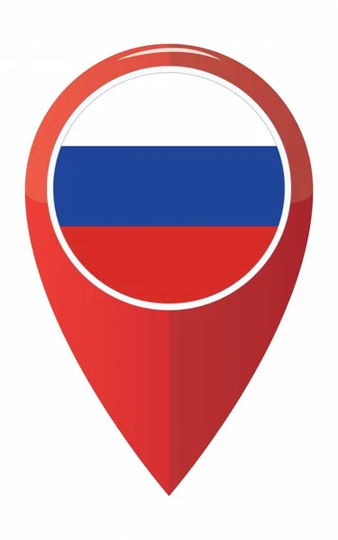 Colorful Russian Map Application Pin Point Label Symbol — Stock Photo, Image