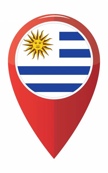 renkli uruguay haritası uygulama pin noktası simgesi 