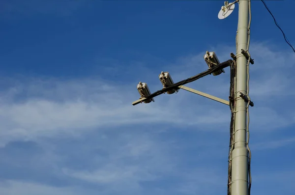 Система Камер Спостереження Швидкістю Руху Транспортних Засобів Міському Автострадному Кільці — стокове фото