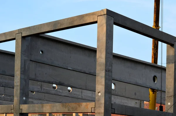 Construction Concrete Structure Industrial Hall Warehouse Concrete Feeder Arm Mixer — Zdjęcie stockowe