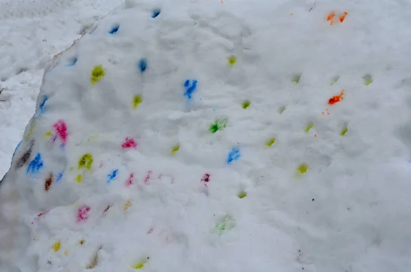Kış Sanatı Eğitimi Karda Yapılabilir Igloo Suluboya Ile Noktalar Yapılabilir — Stok fotoğraf