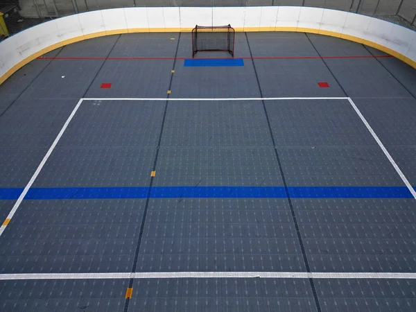 Campo Hockey Campo Hockey Sobre Hielo Rejillas Plástico Superficie Dportovista —  Fotos de Stock
