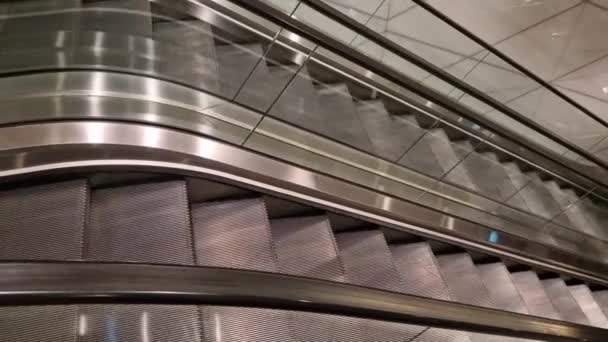 Servicio Ajuste Escaleras Mecánicas Viajero Lubricación Revisión Periódica Del Funcionamiento — Vídeo de stock