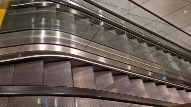 Escalator Travelator Service Adjustment Lubrication Regular Review Operation Safety Switches — Stock Video
