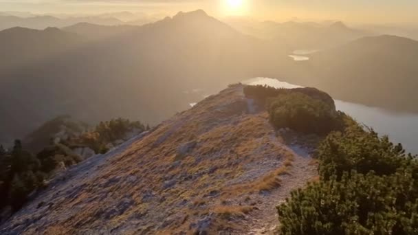 Альпійські Гірські Асоціації Відзначають Підтримують Знаки Пішохідних Стежках Біло Червоною — стокове відео