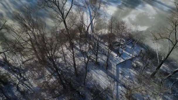 Плавающая Дорожка Деревянных Досок Узкие Изогнутые Дорожки Кольях Проложенные Дно — стоковое видео
