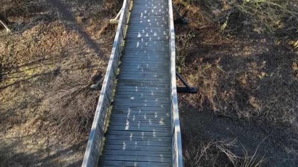 Bois Chêne Médiéval Vissé Pont Dessus Fossé Construit Selon Design — Video