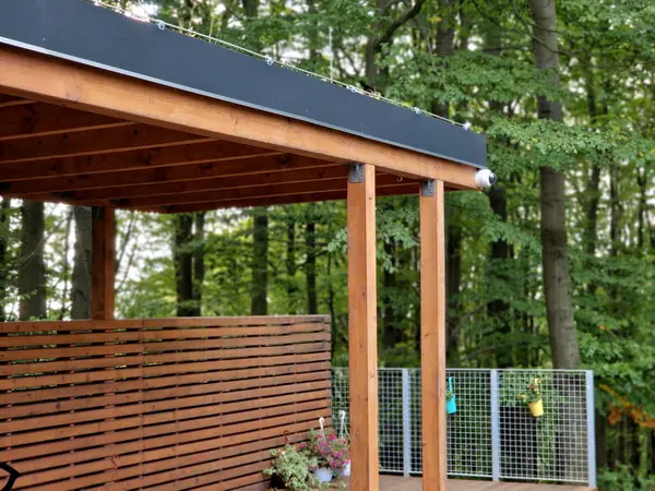 Düz bir çatı bahçesindeki bitki örtüsü vasıtasıyla çatı yüzeyinin sıcaklığını düşürüyor. Dizayn sorunu, sedum halıların çatı yüzeylerinin aşırı ısınmasını sınırlıyor