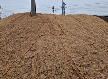 Coir minderi toprak erozyonuna karşı acil koruma sağlar, tohumu korur ve yeniden bitkisel hayata geçmesine yardımcı olur. Hindistan cevizi de dekorasyon olarak kullanılabilir..