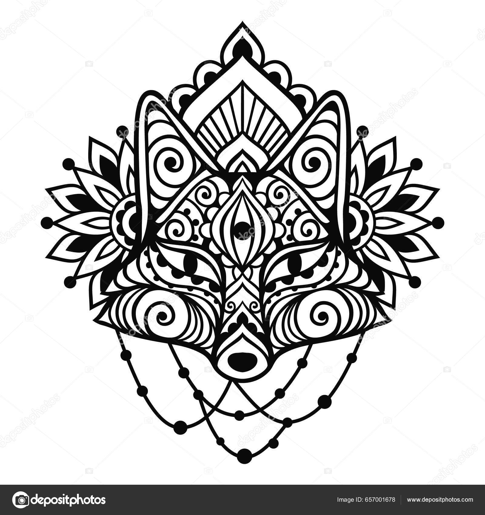 Imagens vetoriais Mandala flor colorir